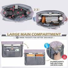 Teacher Tote Bag 15.6 Inch Laptop Bag For Women Work Bag Laptop Tote Nurse Bag Professional Computer Messenger Bag With Insulated Pocket, Laptop Briefcase For Office, College, Nursing - 灰紫色 - 查看 2