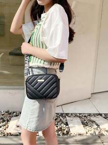 Fashionable Versatile Casual Minimalist Crossbody Shoulder Bag - Black - View 2