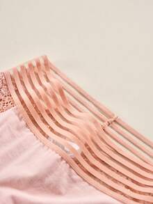 3pcs/Pack Women's Sheer Drawstring High Waist Panties, Sexy Lace Thong - Multicolor - View 8