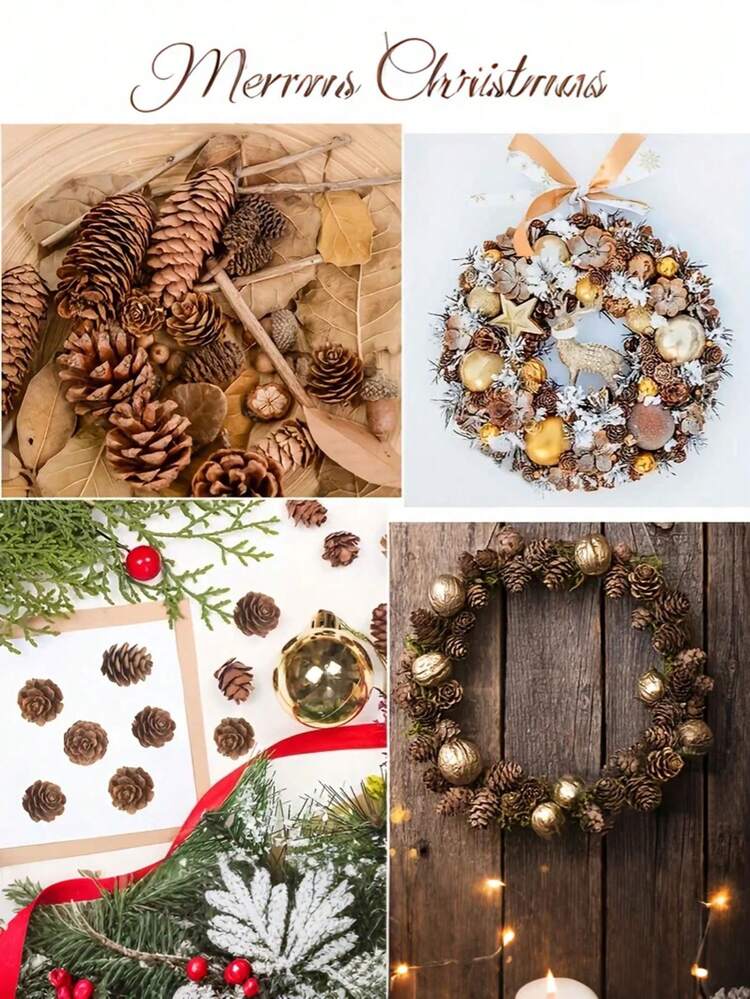 48 件散装天然松果，松果装饰，松果饰品，迷你松果，适用于家庭婚礼装饰、秋季、DIY、圣诞节工艺品、礼品、家庭派对装饰、DIY 工艺品和圣诞节感恩节秋季派对工艺装饰 - 彩色 - 查看 7