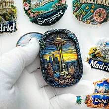 1pc Polyresin Fridge Magnet Souvenir, Landmarks Of Los Angeles, Seattle, Colorado Grand Canyon, Statue Of Liberty New York, Route 66, Brooklyn Cowboy, Home Decor, Kitchen, Bedroom Wall Decoration, Gifts From USA Travel - Multicolor - View 18