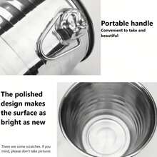 1pc 5L Stainless Steel Ice Bucket, Bar/KTV/Camping Champagne Bucket, Beer/Wine/Beverage Cooler, Creative Ice Bucket, Perfect For Bar, Party, Kitchen, Gatherings, Ice Storage - Multicolor - View 4