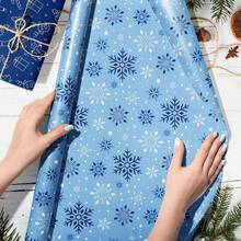 12pcs Christmas Snowflake Elk Deep Blue Gift Decorative Paper Party Gift Box Decorative Outer Packaging Paper, And Safe Paper, Made By Modern Printing Press. It Is Easy To Fold And Cut, And The Prints On The Paper Are Exquisite And Clear.