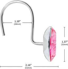 MitoVilla Purple Shower Curtain Hooks Rings, Metal Shower Hooks Shower Curtain Liner, Purple Rust Proof Shower Rings Curtain Accessories And Bathroom Shower Rod, 12 Pack Bathroom Set - 粉色 - 查看 3
