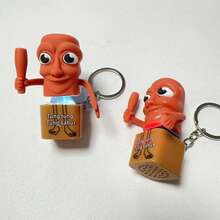 1pc 2025 Popular Gag Mountain Sea Classic Wooden Stick Creature "Tungtungsahur" Talking Weird Gadget, Keychain For Teens & Adults, Stress Relief One-Click Sound, Crazy Press Squeeze, Suitable For Teenagers, Office Workers, Socially Anxious, Prank Prop, Friends Party & Birthday Gift, Hilarious - Multicolor - View 5