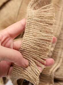 1 Roll DIY Jute Tassel Webbing Hemp Lace , Linen Woven Decorative Ribbon Roll 196.85 Inch / 16.4ft, Easter Ribbon Decor Handwork - Multicolor - View 1
