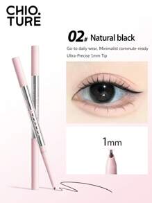 CHIOTURE 1mm 超细眼线笔双头丝滑凝胶眼线笔防水防晕染，适合化妆初学者轻松上手