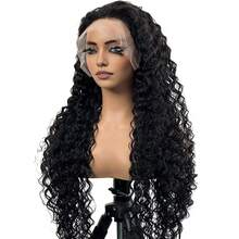 无胶假发 13x4 高清透明蕾丝前假发 人发混合卷发蕾丝前假发 200% 密度 预拔预剪 女士假发 自然黑色 舒适贴合 适合日常佩戴 特殊场合 戴上即走 - 自然色&黑色系 - 查看 9