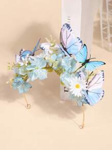 1 pièce Bandeau de couronne de fleurs de luxe baroque européenne et américaine, accessoire de coiffure de couronne de fleurs en soie pour costumes de séance photo