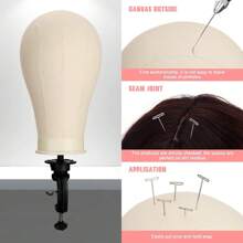 22INCH Wig Head Mannequin Head With Wig Stand ,Manikin Canvas Head For Wigs Making Display