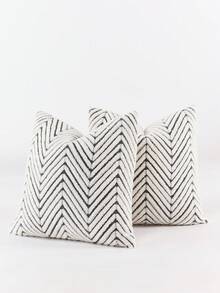 1pc Gray & White Bohemian Geometric Plush Decorative Pillow Cover (Pillow Insert Not Included), Reverse Side In Fleece Fabric, Square Cushion Cover, Holiday Home Pillow Decor, Soft & Comfortable Plush Material, Modern Decor For Sofa, Home & Bedroom,Fall Decor,Autumn Decor,Room Decor - Gray White - View 6
