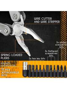 1 件户外露营生存救援工具不锈钢折叠便携式战术多功能钳子 24 合 1 多功能万能斜口钳五金 1 件多功能工具 24 合 1 多功能工具钳子，适用于生存露营和狩猎，适合男士、爸爸、丈夫和朋友的礼物