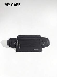 新款时尚小众设计多口袋斜挎包休闲轻便日常通勤大容量多层牛津布商务收银钱包简约百搭户外运动跑步骑行腰包度假旅行便携胸包