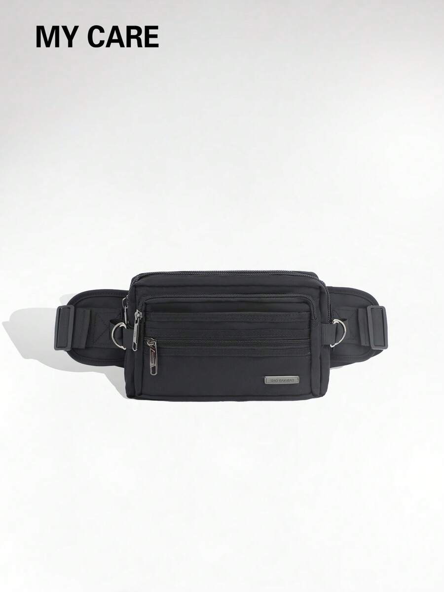 新款时尚小众设计多口袋斜挎包休闲轻便日常通勤大容量多层牛津布商务收银钱包简约百搭户外运动跑步骑行腰包度假旅行便携胸包