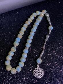 1 件 33 件 10 毫米绿色玻璃珠单链 Tasbih 祈祷手链适合日常佩戴 - 彩色 - 查看 15