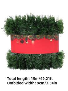 15 mètres Guirlande pour décorations de Noël - Décoration de fête verte douce non éclairée pour une utilisation intérieure ou extérieure - Verdure artificielle de haute qualité pour la maison et le jardin, ou décorations de mariage et de fête, décorations de Noël, décorations de sapin de Noël, décoration d'escalier, couronne, Noël, décoration de Noël pour la maison - Multicolore - Voir 11