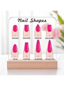 1个亚克力美甲造型展示板，透明美甲沙龙装饰，美甲造型桌面支架，假指甲道具，美甲沙龙装饰，美甲作品展示板，压敏指甲配件，美甲师工具 - 彩色 - 查看 4