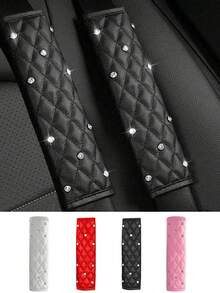 Car Seat Belts, Shoulder Protectors, Car Shoulder Protectors, Crown Studded Diamond Car Seat Belts - Black - View 13