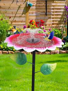 1pc Metal Garden Bird Bath - 28 Inches Tall - A Freestanding, Detachable Bird Bath And Feeder Featuring An Exquisite Leaf-Pattern Design. Thanks To Its Sturdy Construction, This Outdoor Bird Bath Attracts Wild Birds While Adding A Charming Decorative Accent To Your Garden, Patio, Or Lawn. It Makes An Ideal Gift For Bird Enthusiasts On Birthdays, Housewarmings, Mother's Day, Thanksgiving, Or Christmas - Multicolor - View 11