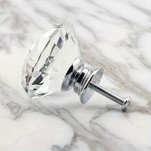 1件、2件、水晶玻璃抽屉/橱柜门把手，钻石型拉手 - 彩色 - 查看 5