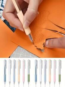 1 Set Art Utility Knife Pen, Suitable For Stickers, Albums, Cutting Tools, Utility Knife, Engraving Knife, Student DIY Craft Supplies, Retractable Art Knife Pen - Pressure-Sensitive Extended Pencil Cutter For Paper, Card Making And Unboxing - Durable PP Material Mini Paper Cutter, Christmas Craft Making Tools, Back To School Supplies, Back To School Handicraft Tools, Back To School Season (Note: Pen Knife Cannot Replace A Real Knife, It Is A Stationery Item, Not Sharp)