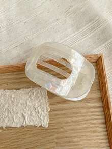 1个扁平圆形亚克力发爪夹，休闲发饰，适用于丸子头、马尾辫，可作发夹、发卡、发夹、发卡、发卡夹、学生用品、发饰 - 彩色 - 查看 8