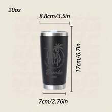 1 Piece Personalized 20 Oz Vacation Mug, Custom Travel Mug, Beach Mug, Stainless Steel Mug, Girls Travel Gift, Laser Engraved Mugs - Multicolor - View 2