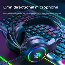 HP H100 Gaming Headset With Large Driver Unit, Surround Sound, Adjustable Microphone, RGB Colorful Lighting, Full Ear Protein Leather, Multi-Platform Compatibility - Black Standard Edition - View 3