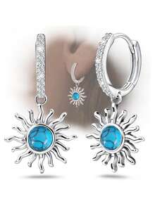 1 对青少年魅力方晶锆石耳坠，适合女孩礼物，适合日常装饰，适合派对珠宝生日礼物 - 1# - 查看 1