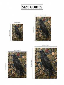 1pc Frameless Vintage Crow Wall Art Gothic Victorian Bird Print With Dark Academia Style & Medieval Botanical Motifs, Rustic Room Decor For Bedroom/Dorm/Party, Perfect Gothic Gift For Back To School Funky Posters, Wall Prints - Multicolor - View 8