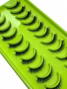 10 Pasang Bulu Mata Palsu Mink 3D Lembut & Halus, Bulu Mata Lengkung Buatan Tangan Tampak Alami, Bulu Mata Palsu untuk Makeup, Bulu Mata Strip Tebal dan Bervolume, Bulu Mata, Bulu Mata Palsu - Bulu mata Cris Cross - View 3