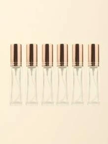 3pcs/6pcs/12pcs/18pcs 10ml Square Glass Refillable Makeup Toner Perfume Small Sample Transparent Fine Mist Spray Bottle, Black/Amber, With Funnel Atomizer, Rose Gold/Purple/Pink