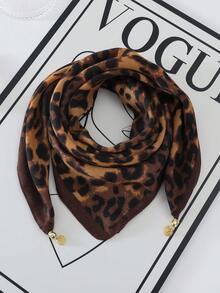 1pc Magnetic Belt With Metal Print Square Scarf