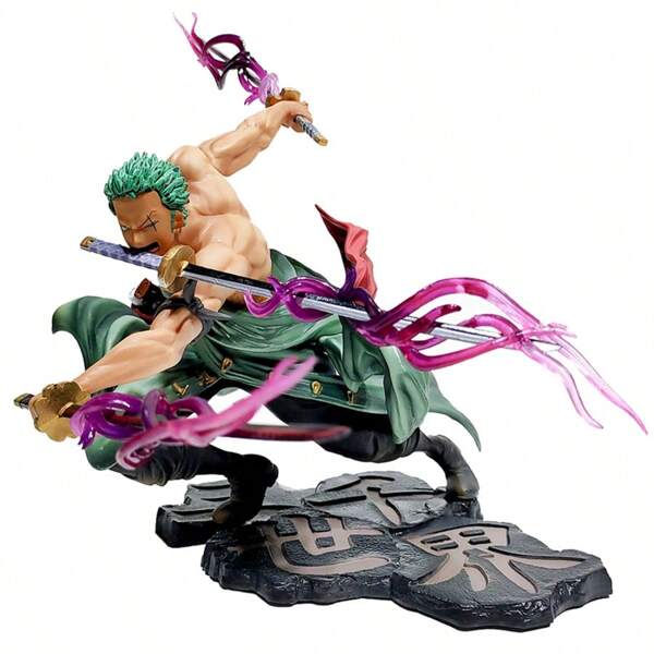 bandai 1 Stück Roronoa Zoro Actionfigur, Drei-Schwert Zoro Anime Charakter Statue 16cm PVC Serie Actionfigur Modell Spielzeug, Dekorations-Geschenk
