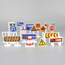 ABS Play & Learn Traffic Signs – 18-Piece Educational Toy With 4 Color Options