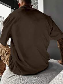 Camiseta Oversized Streetwear Jesus É Meu Rei Coroa Salvador REF 7231 FLUXOGEEK - Marrom - Visão 7
