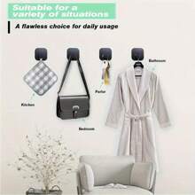 Selbstklebende Handtuchhaken/Badezimmerwandhaken - Schwarz/Silbrig, Schwerlast-Selbstklebehaken zum Aufhängen von Bademänteln, Mänteln, Kleidung für Schlafzimmer, Küche, Tür, Handtuch-/Mantelhaken, Wandhaken zum Aufkleben für Badezimmer oder Küche, Edelstahl