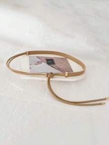 1 Stück schwarzer eleganter, minimalistischer Mode Lederseil geknoteter Taillengürtel, geeignet für Kleider, Hemden, Jacken, für Dates, zum Pendeln, zu Anlässen