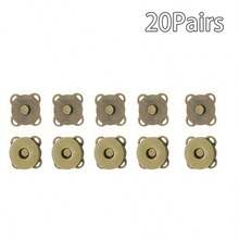 5/10/12/20 Pairs DIY Magnetic Buttons, Cartoon Magnetic Invisible Snap Buttons For Sewing, Plum Blossom Magnetic Buttons, Sewing Buttons, Metal Invisible Sewn Buttons, Wallet Latch Fasteners - Silver - View 22