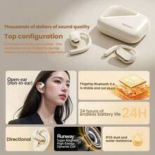 Lenovo Tai nghe Bluetooth EA340 móc tai mở không nhét tai thể thao chống nước và chống mồ hôi chạy bộ chơi nhạc tai nghe không dây Bluetooth 5.4 thời lượng pin cực dài độ trễ thấp màu đen - màu đen - Xem 2
