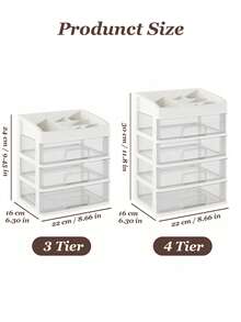 Makeup Organizer, Make Up Storage Drawers, Plastic Bathroom Counter Organizer Clear Makeup Organizers For Vanity, Great For Kitchen Cabinets, Bathroom, Home Organization And Storage, Easy Storage For Lipstick, Medicine, Nail Supplies, Dorm Room Essentials, Cabinet Drawers Bins, Makeup Storage Countertop For Bedroom, Living Room, Bathroom, Back To School, Drawer Organizer Bathroom Organizer, Bathroom Storage Dresser Organizer Hair Accessories Organizer Sunglasses Organizer Jewelry Box Vanity Organiser Vanity Accessories Perfume Organizer Nail Stickers Storage Bathroom Accessories School Essentials Travel Essentials College Organization And Storage Bathroom Decor Room Decor - 白色 - 查看 8