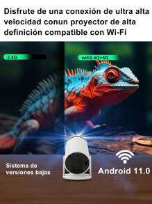 Proyector Profesional 4k Hd Android Wifi Led ,JMMO Proyector inalámbrico Wi-Fi, proyector portátil con Full HD 1080P, proyector de películas compatible con iOS/teléfono Android/tableta/portátil/PC/unidad USB/DVD para exteriores, hogar, reuniones