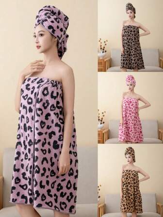 1 pieza Toalla de baño de fibra de poliéster para mujer, con patrón de corazón y letra, absorbente y de secado rápido, suave, adecuada para todas las estaciones, excelente para baño, hotel, fiesta, playa, viaje, regalo, escuela, vuelta al cole, viaje, artículos de viaje, artículos del hogar, toalla, cuidado de la piel