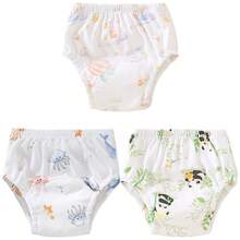 5 件可重复使用的婴儿训练裤，可洗尿布袋，透气如厕学习内衣，防水防漏幼儿尿布，柔软舒适的材质，适合所有季节的婴儿