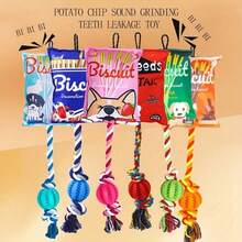 Bộ đồ chơi cho thú cưng, bao gồm chip âm thanh, dây thừng thắt nút và bóng, thích hợp cho trò chơi tương tác với chó, đồ chơi hình khoai tây chiên phát ra âm thanh và vừa nhai, đồ chơi dây cotton giúp làm sạch răng, đồ chơi cho chó lớn, giúp thú cưng tự giải trí và thư giãn. - Nhiều màu - Xem 2
