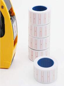 10/20 Rolls High-Adhesive Multi-Purpose Marking Paper, White Red Line Design, Self-Stick Labels For Price Tagging - Supermarket, Home, Store Use | Bulk Organization, Cost-Effective Solution