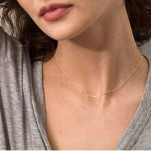 925 纯银 O 形项链，简约优雅的设计，闪亮的链条，女士珠宝，时尚风格，节日礼物，日常佩戴 - 白色 - 查看 10