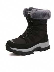 Giày bốt cao cổ chống trượt cỡ lớn mới, lót nhiệt dày, giày bốt đi tuyết ấm áp cho nữ, giày đi bộ đường dài ngoài trời mùa đông thời trang, giày bốt buộc dây màu đen cao đến giữa bắp chân cho nữ, giày bốt du lịch, giày bốt đi tuyết màu đen, giày bốt lông, giày bốt nữ, giày bốt đi tuyết cho nam, giày bốt thể thao ngoài trời, giày bốt đi bộ đường dài cổ cao, giày bốt nam, giày bốt du lịch cho cặp đôi, giày trượt tuyết, giày leo núi, giày bốt ấm áp, giày bốt làm việc - màu đen - Xem 8