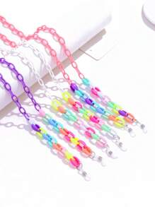 1pc Fashionable Colored Acrylic Glasses Chain, Travel, Outdoor, Sunglasses ,Eyeglasses Decoration Chain, Hanging Silicone Eyeglasses Anti Slip, Anti Loss Eyewear Chain Accessories, An Excellent Gift For Friends