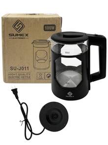 1 pieza Hervidor de vidrio de borosilicato alto, para el hogar hervidor de agua, Jarra Eléctrica de Vidrio Cafetera Tetera Eléctrica 2 Litros 1000 W Apagado Automatico Hierve agua en minutos Base Removible, luz azul transparente, apagado automático, previene quemaduras secas - Tipo de Enchufe A USA (110-127V) - Ver 6